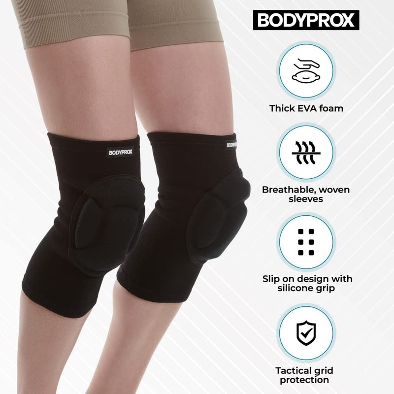 Bodyprox وسادات حماية الركبة من بودي بروكس، إسفنجة سميكة، سترة تجنب الاصطدام للركبة (كبير) - Image 3